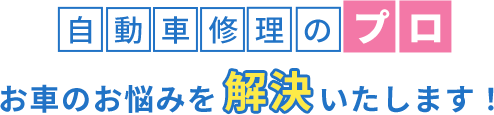 自動車修理のプロ お車のお悩みを解決いたします！